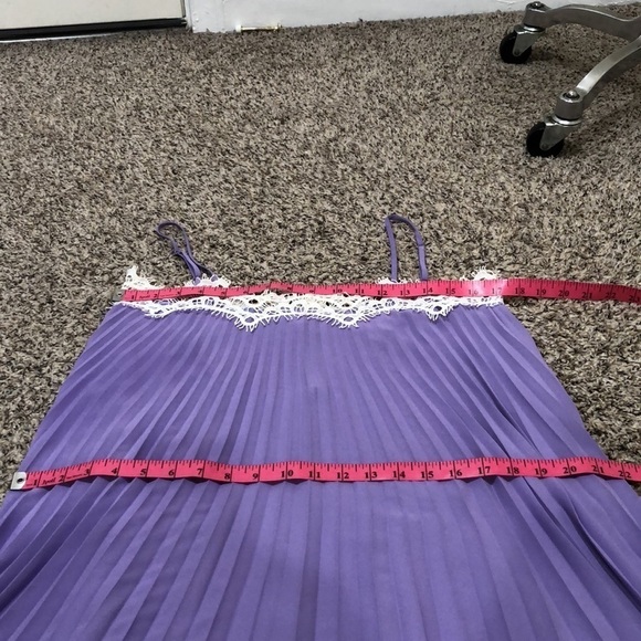 Anthropologie Moulinette Soeurs Slip Dress Size XS Pastel Purple Pleated Mini - Picture 8 of 9